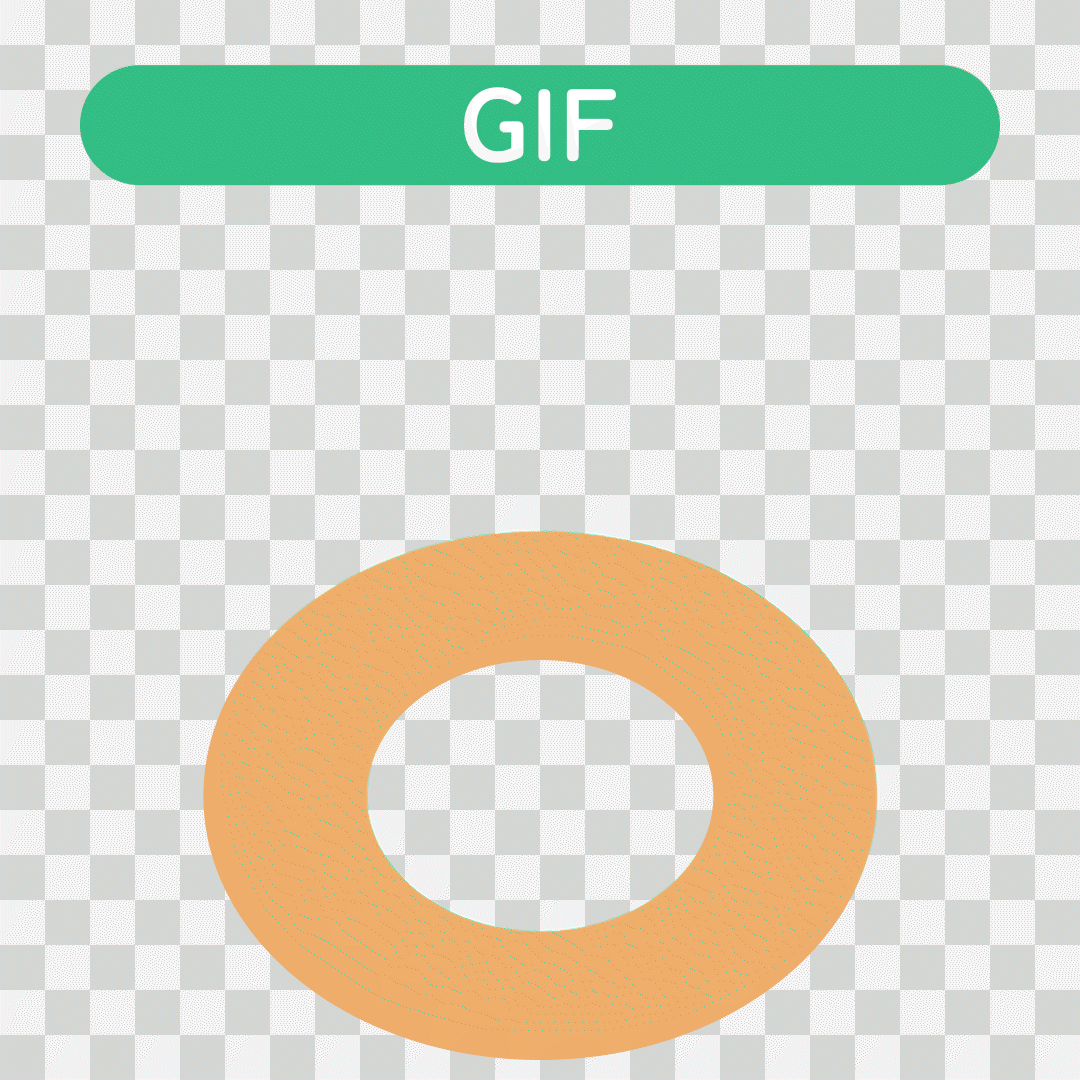 GIF書き出しでは正しく型抜きされたドーナツ型の図形